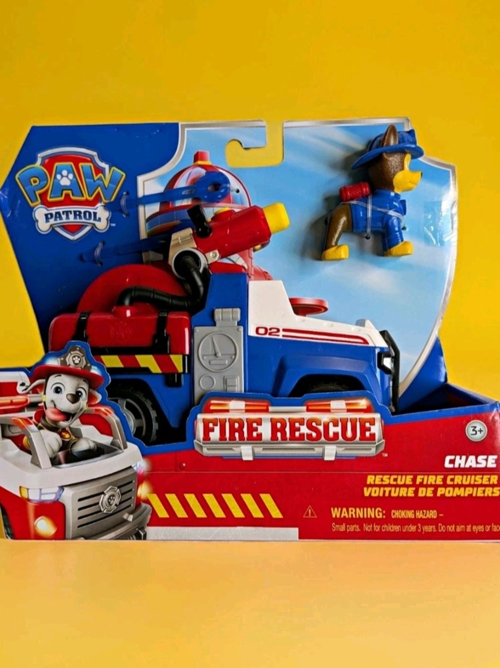 Paw Patrol Fire Rescue Cruiser with Chase - Blue, Red, Yellow